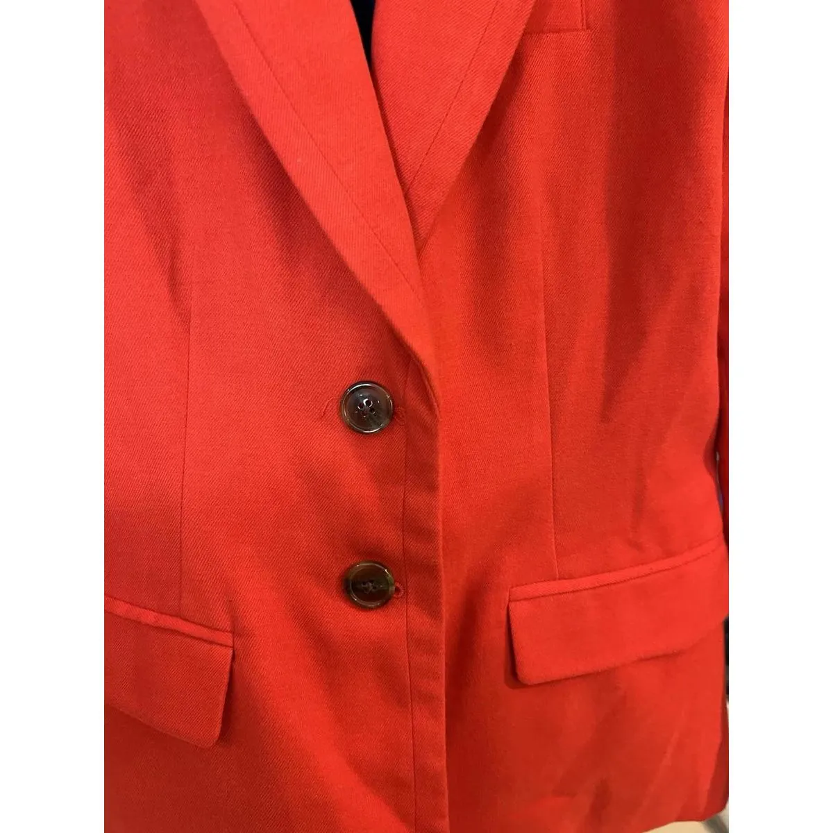 Merona orange two button tailored blazer jacket lined wool blend women 8 - Image 5