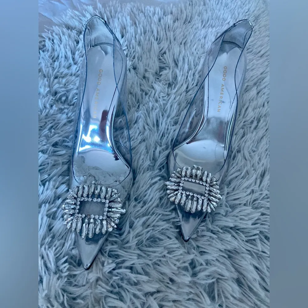 Good American Translucent CINDER-F*CKING-RELLA Jeweled Pumps - Image 3