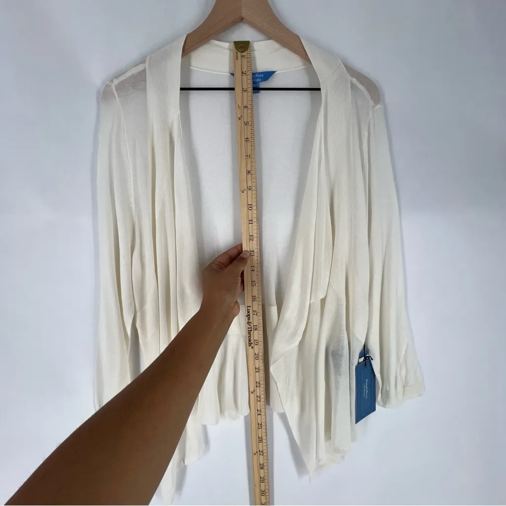 Simply‎ Vera Vera Wang Cream Women's Open Front Draped Shrug NWT Size L Petite - Image 12
