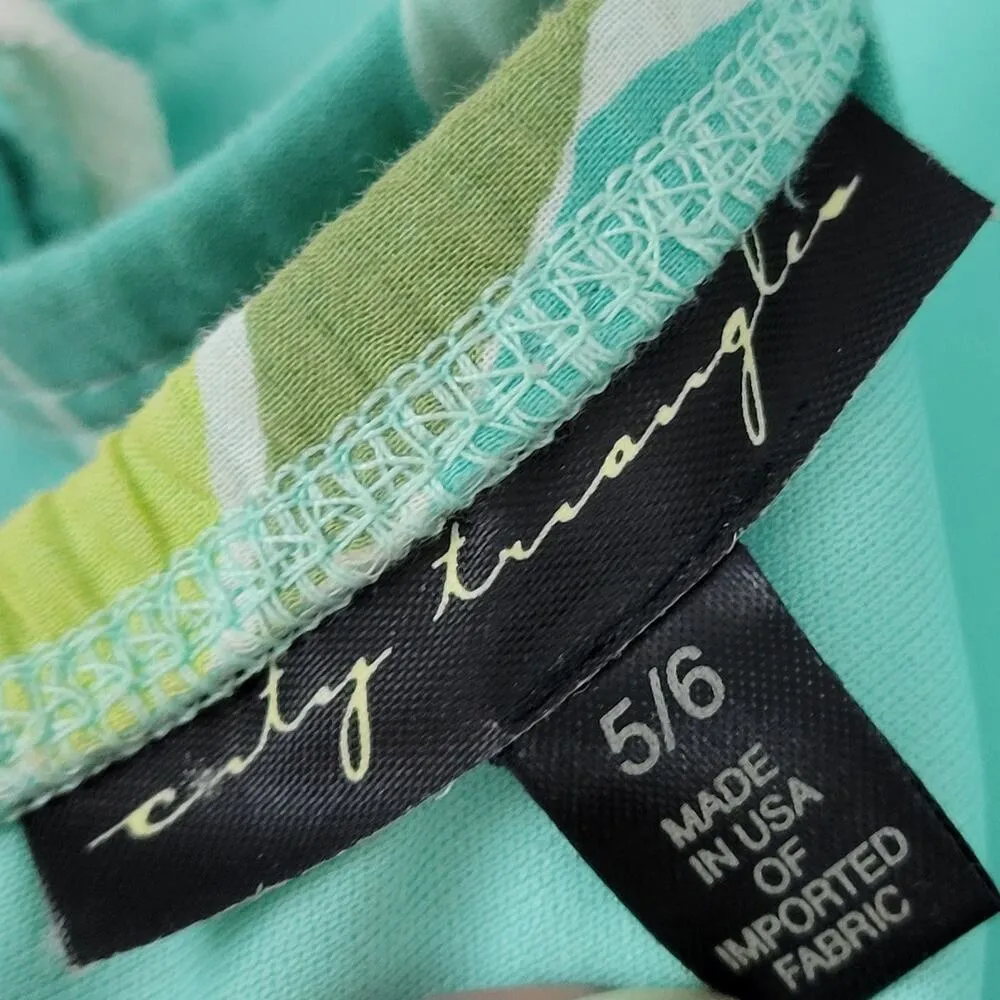 City Triangles Sun Dress 5/6 Green Babydoll Empire Waist Spaghetti Strap V Neck - Image 2