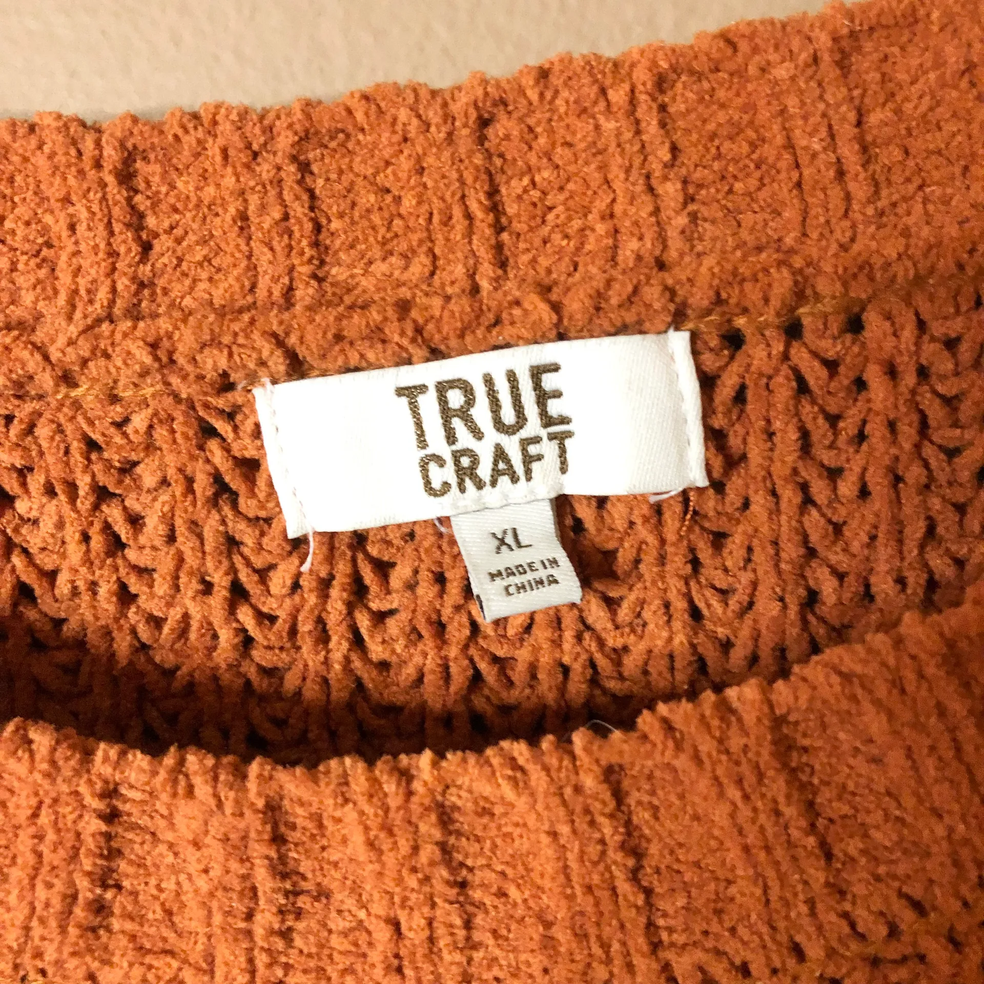 True Craft Junior’s Chenille Tunic Color Block Sweater Red Orange White XL - Image 6