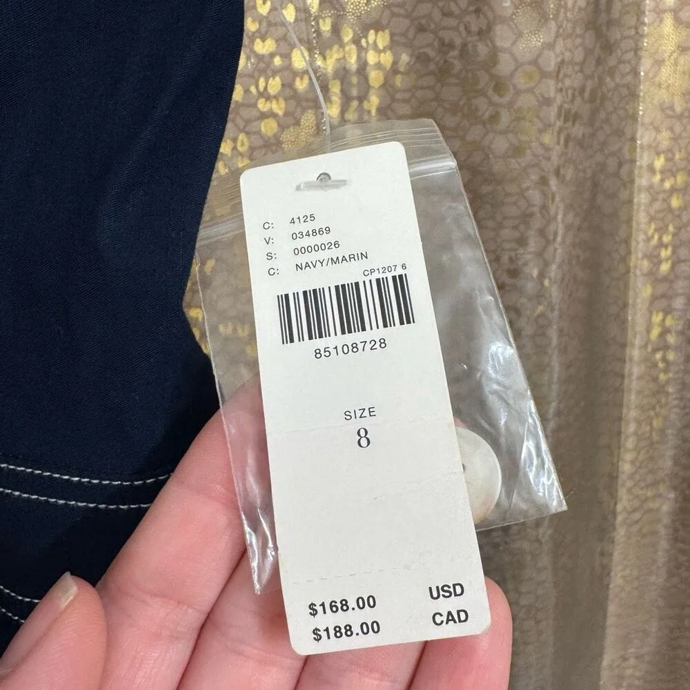 Maeve The Colette Portside Button Front Navy Blue Nautical Romper 8 NWT - Image 4