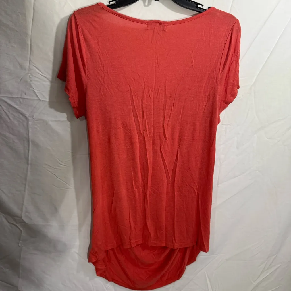 ONE WORLD Coral Drape Neck Short Sleeve Top, Ruched - Image 2