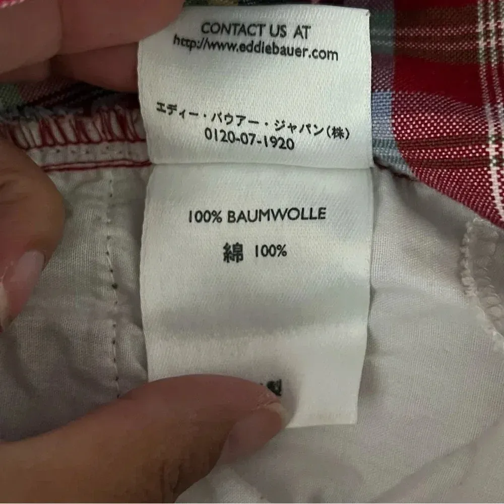 Eddie Bauer Skirt Size 10‎ Plaid Knee Length Pockets Front Zip 100% Baumwolle - Image 9