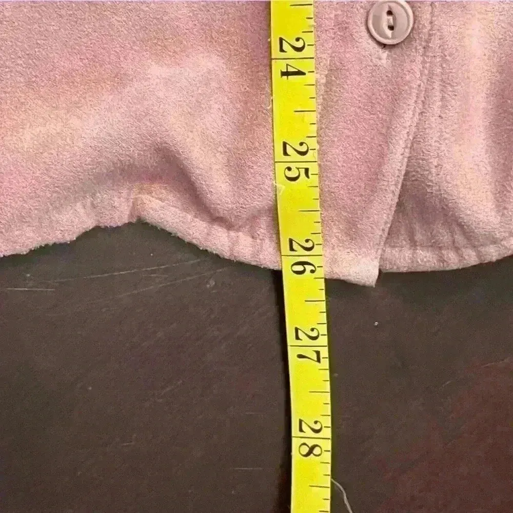 Catherines Blush Pink Long Sleeved Faux Suede Button Up Collared Shirt Size 3XWP - Image 8