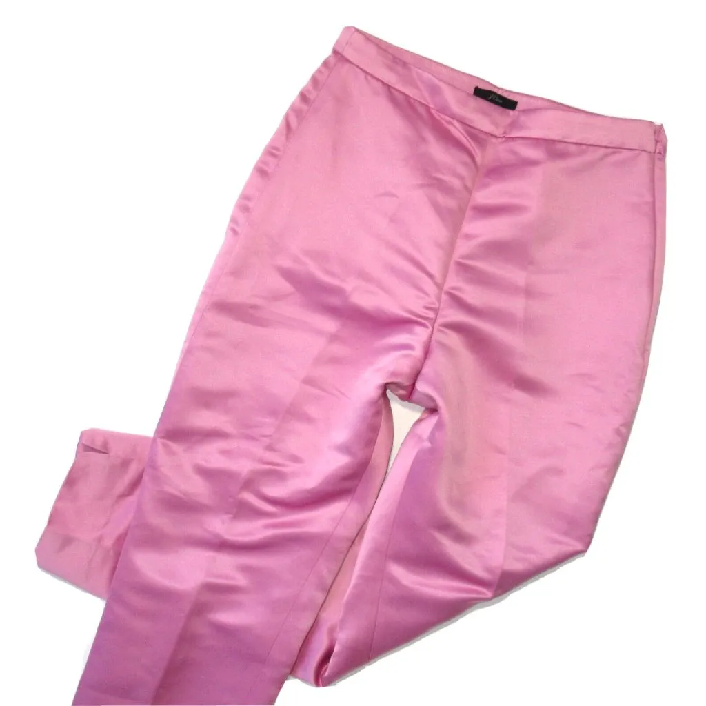 NWT J.Crew High Rise Cigarette Trouser in Soft Rose Pink Satin Side Zip Pant 10T - Image 2