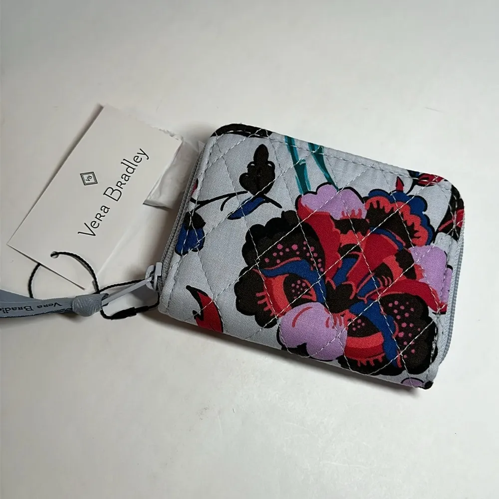 RFID Petite Zip-Around Wallet -Vineyard Floral  #84 - Image 3