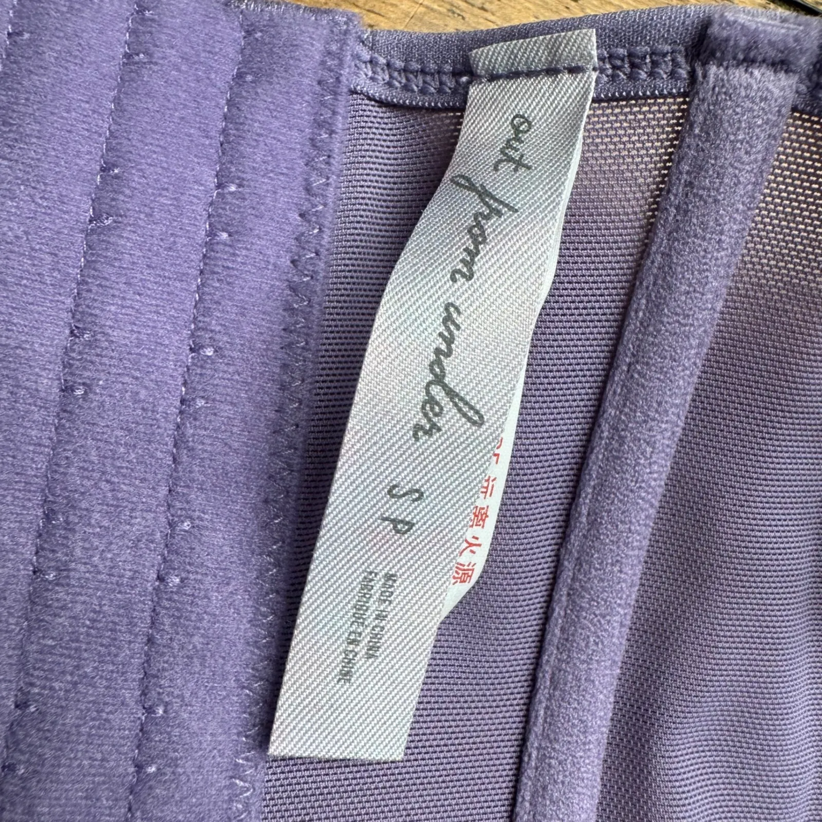 Out From Under Lavender Lace Corset Bralette Bustier Top - Image 3