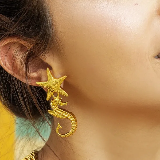 NWT The Mauritius Earrings Gold - Image 2