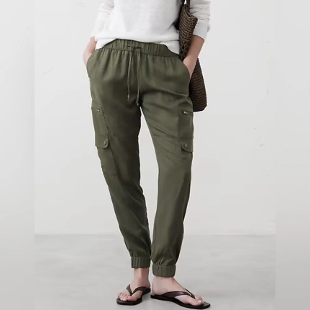 New L Banana Republic TENCEL™ CARGO JOGGER Elastic AnkleWaistband Drawstring - Image 2