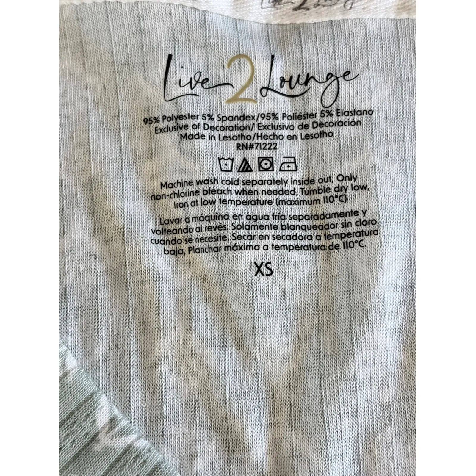 Live to Lounge PJ Sage Green Summer Set size XS NEW - Image 5