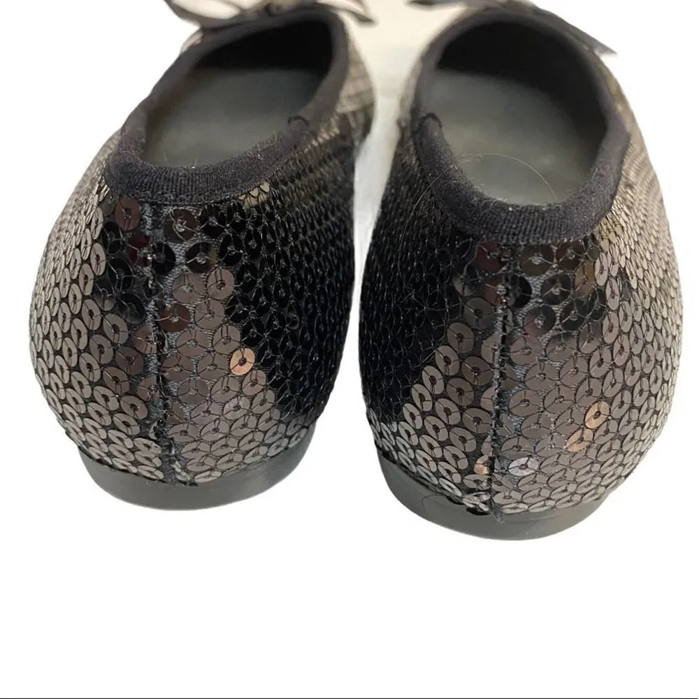 Vintage Spiegel Pointed Black Sequined Flats Size 8.5 - Image 3