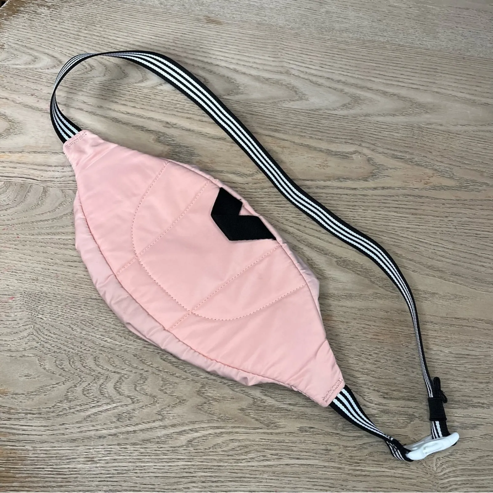 adidas Core Waist Pack Glow Pink Black Stripe Strap Fanny Pack Crossbody Bag - Image 3