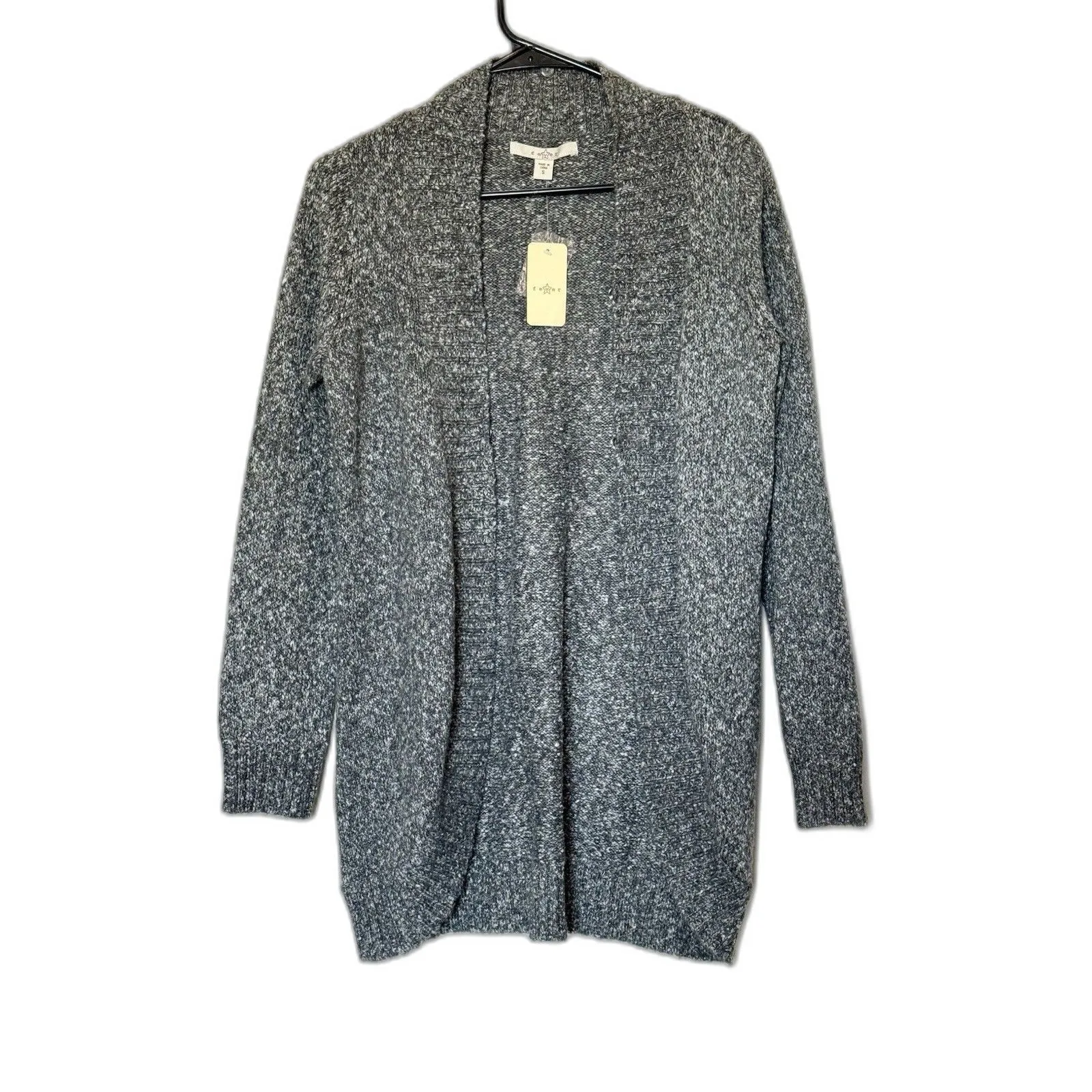 FEVER Detachable Faux Fur Collar Sweater Long Sleeve Gray ACRYLIC/COTTON NWT - Image 4