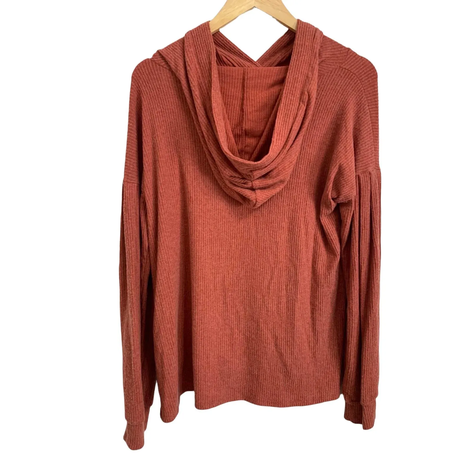 PST by Project Social‎ T Wren Cozy Rib Hoodie in Orange Size XS NEW - Image 3