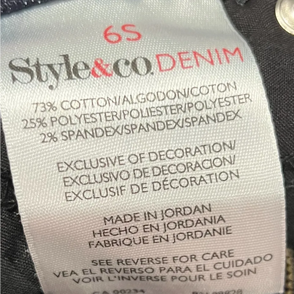Style & Co. Women’s DENIM STRAIGHT LEG  HIGH RISE  Size 6S Dark Blue - Image 6