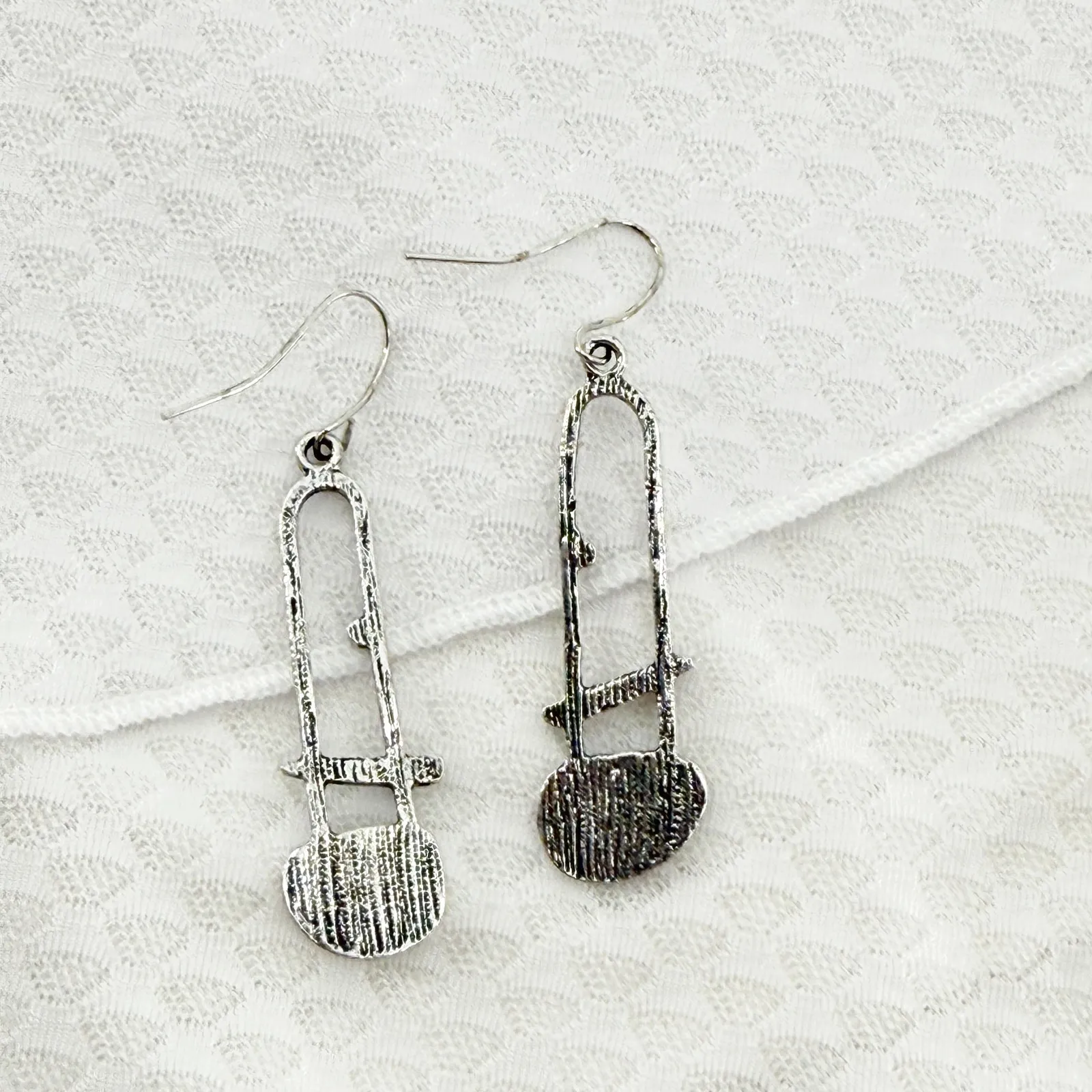 Silver Safety Pin Earrings, Bohemian Jewelry, Grunge - Image 3