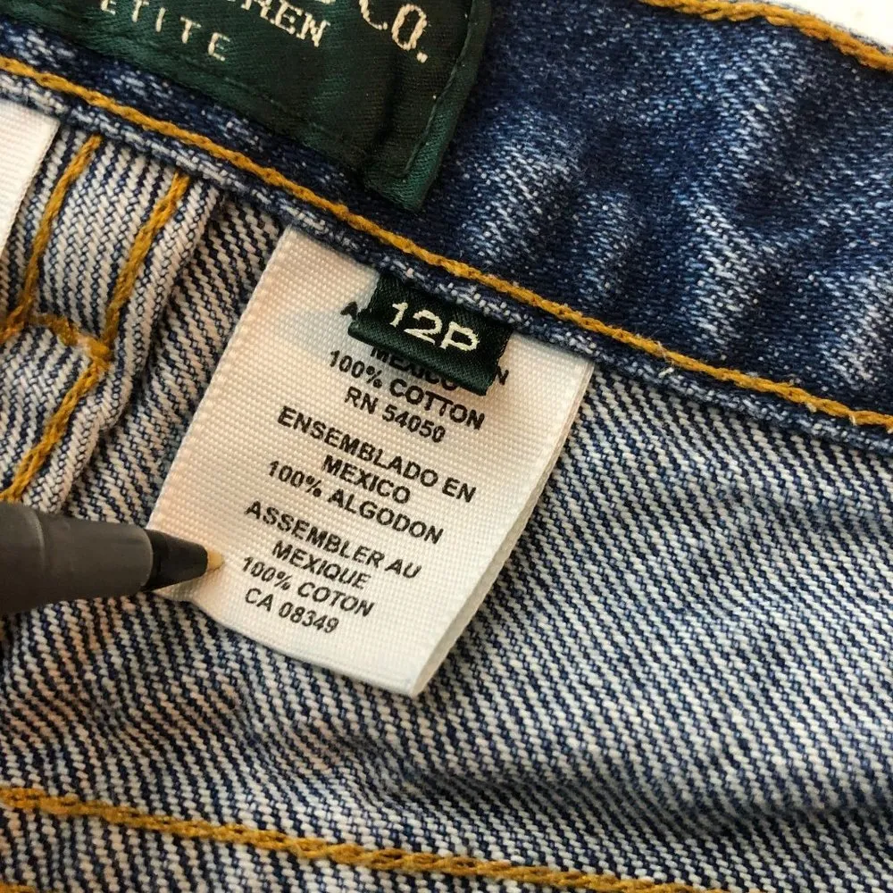 Lauren Jeans Ralph Lauren Womens Mom Jeans Cotton 12 Petite - Image 5