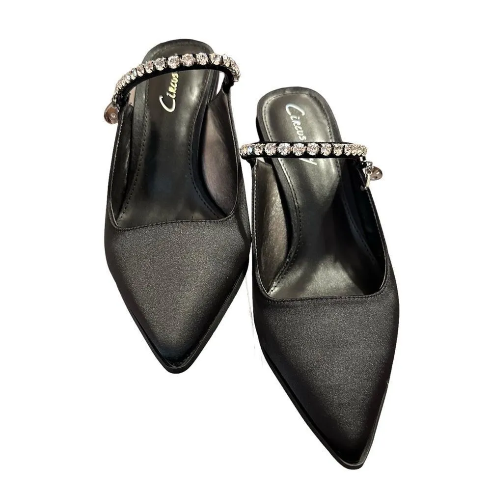 Circus NY Monique Sam & Libby Edelman Black Crystal Evening Shoes NWT Sz 8 - Image 10