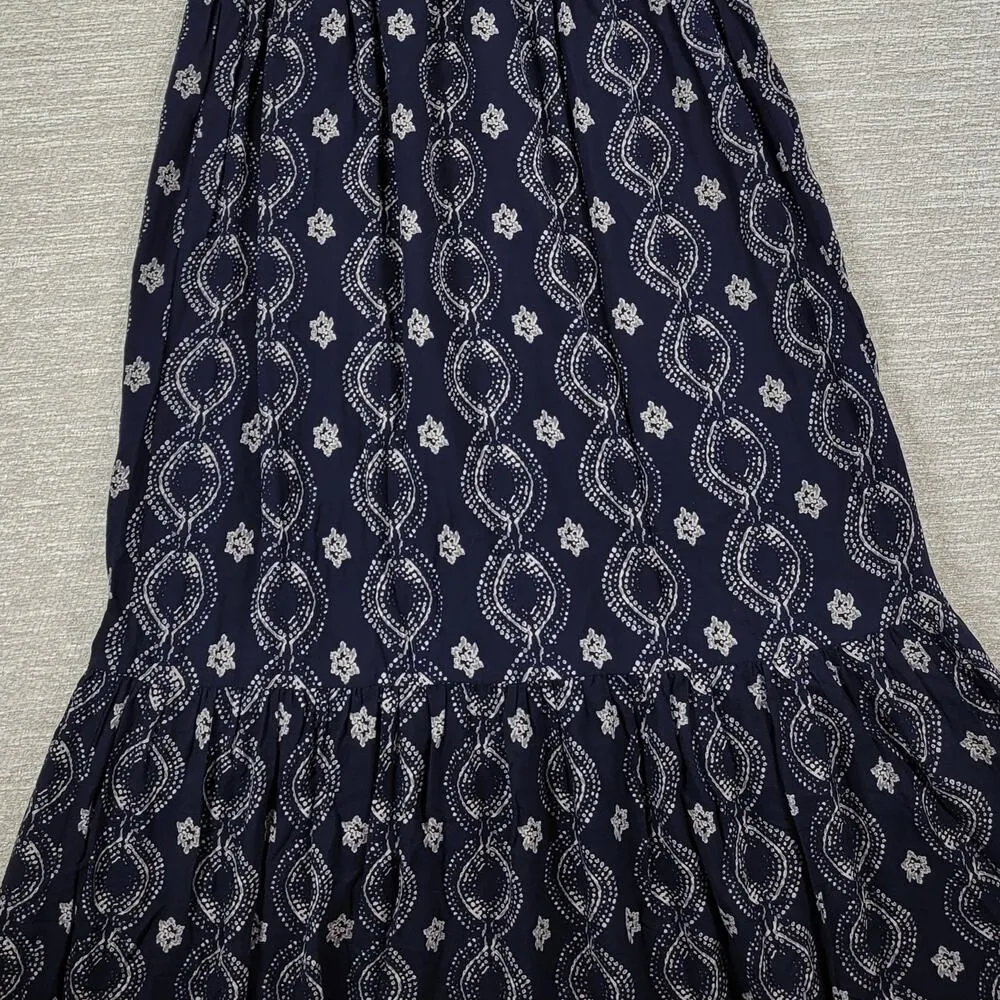 Abercrombie & Fitch Maxi Dress Womens XS Navy Racerback Tiered Empire Babydoll - Image 7