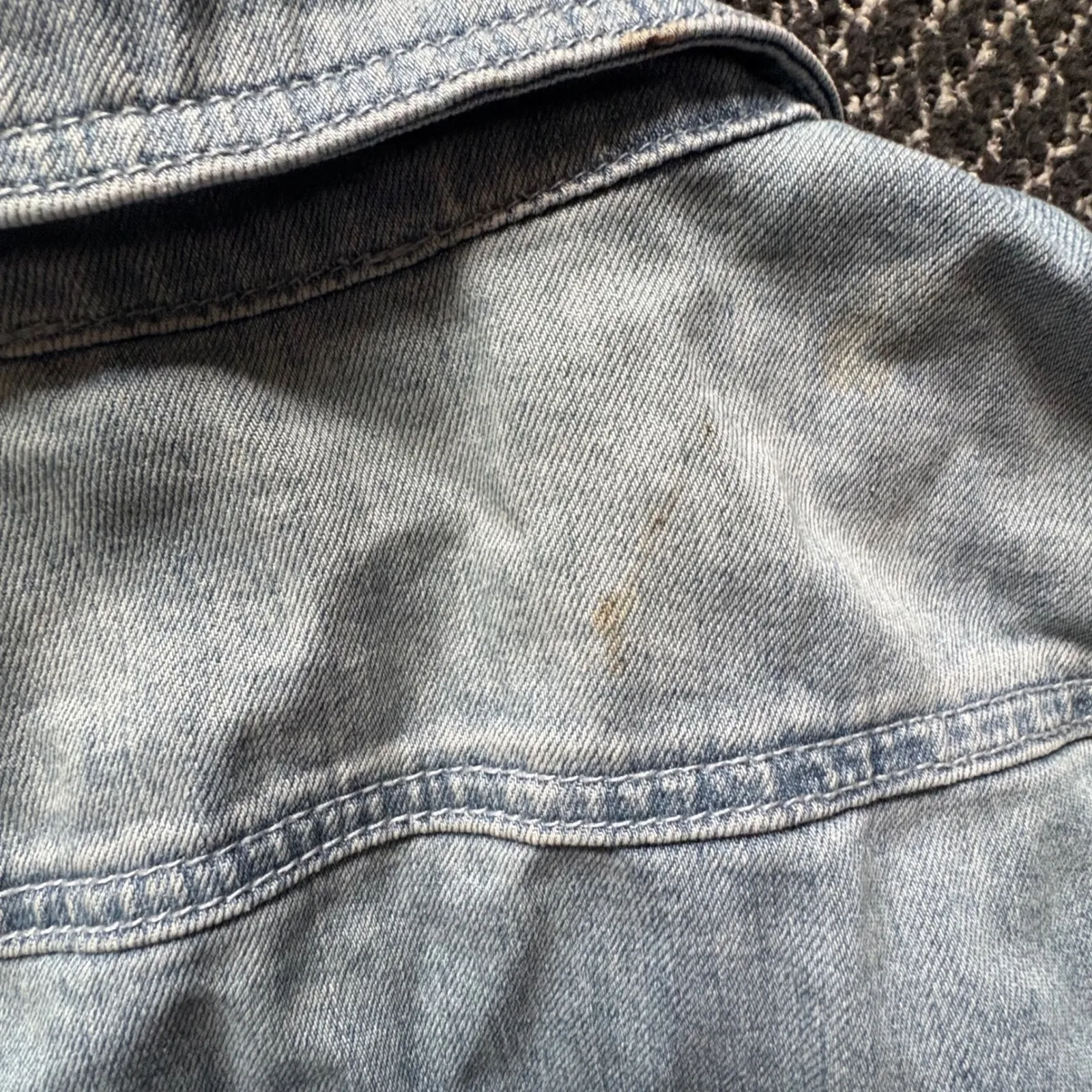 Oodji Denim Jacket White Crochet Lace Long Sleeves Distressed Women Size 42‎ Blue - Image 14