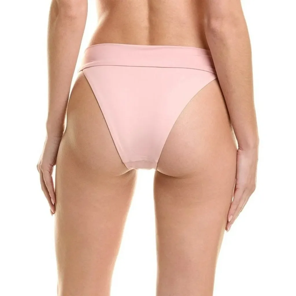 WeWoreWhat Cheeky High Leg Bikini Bottom in Solid Baby Pink Medium New Womens - Image 12
