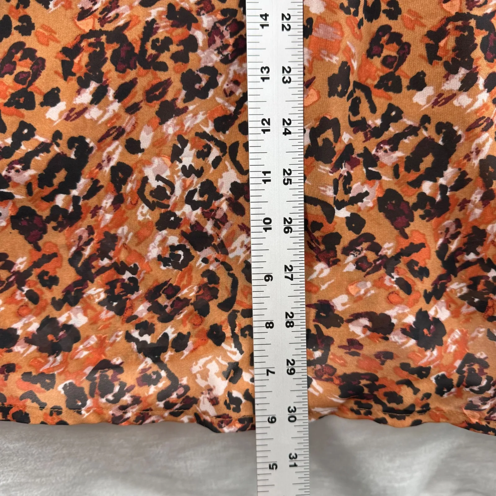 Beach Lunch Lounge Smocked Midi Dress Animal‎ Print Long Sleeve Casual XL Brown - Image 5