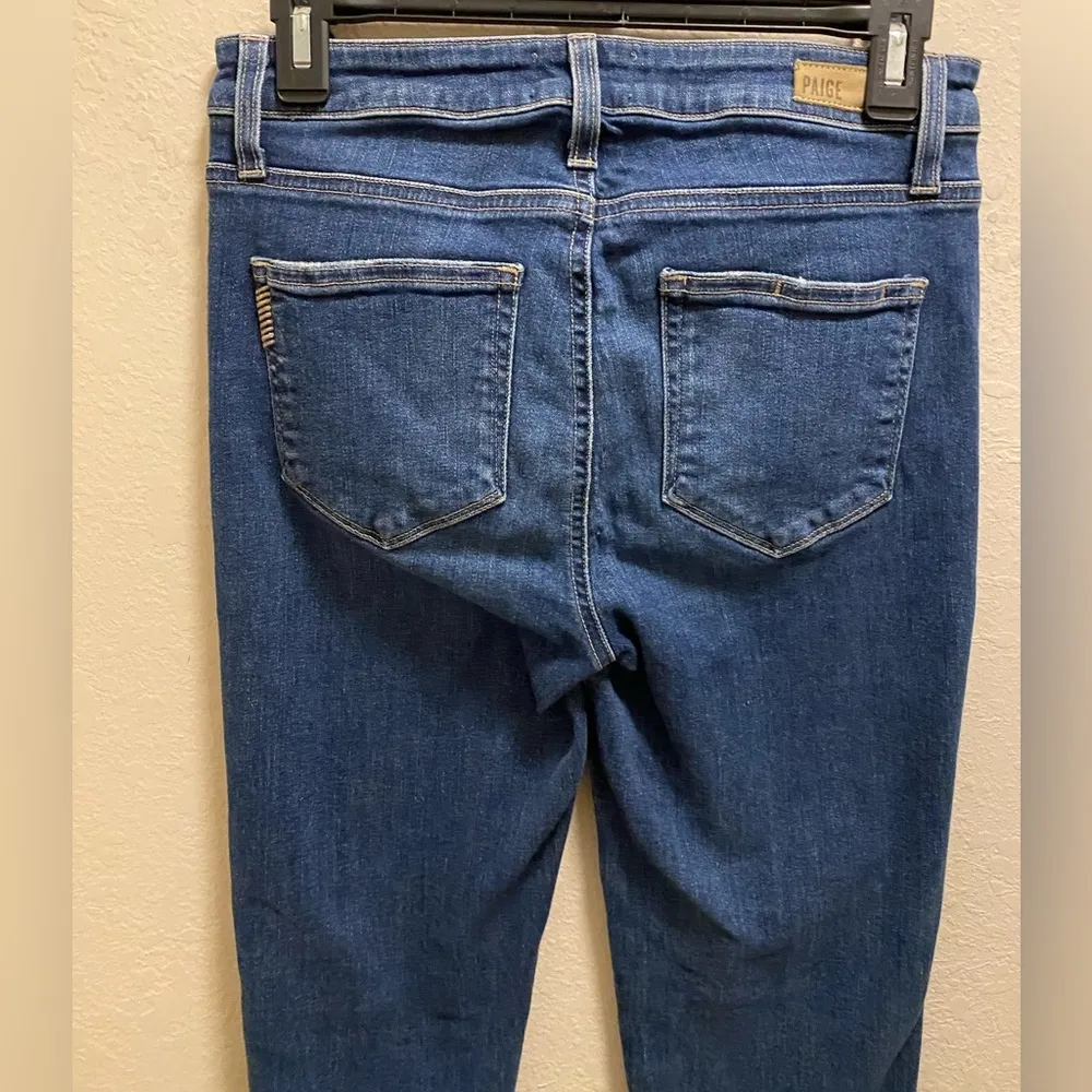 Paige Julia Ankle Slit Dark Wash High Rise Skinny Jeans Size 27 In Mai - Image 8