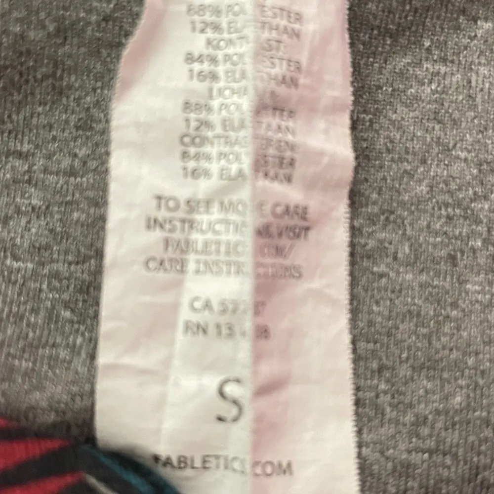 Fabletics Pattern Cropped Leggings Gray Red Blue Size Small - Image 3