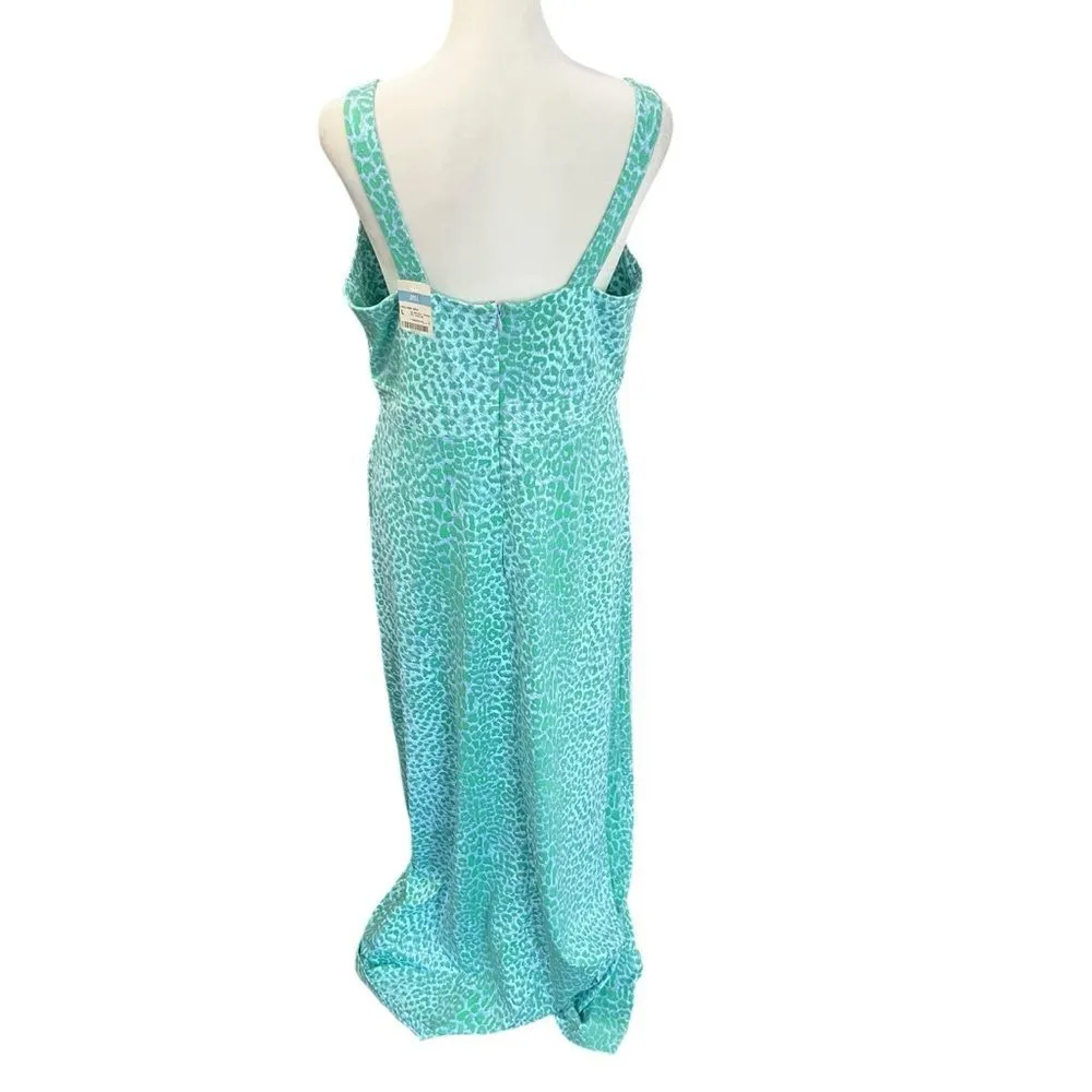NEW J. McLaughlin Karla Maxi Dress Cheetah Print Green Blue Catalina Cloth L NWT - Image 3