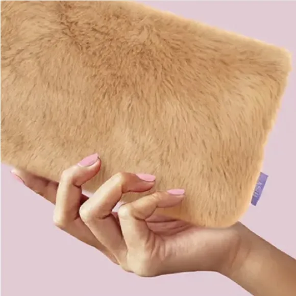 Ipsy Caramel Fauz Fur Glam Cosmetic Bag - Image 3