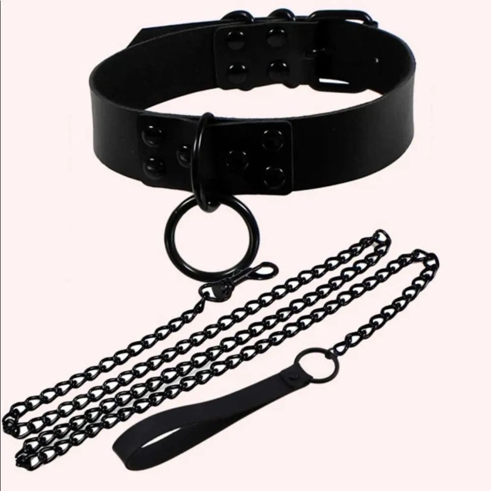 Chain Leash Collar Bondage Fetish New - Image 5