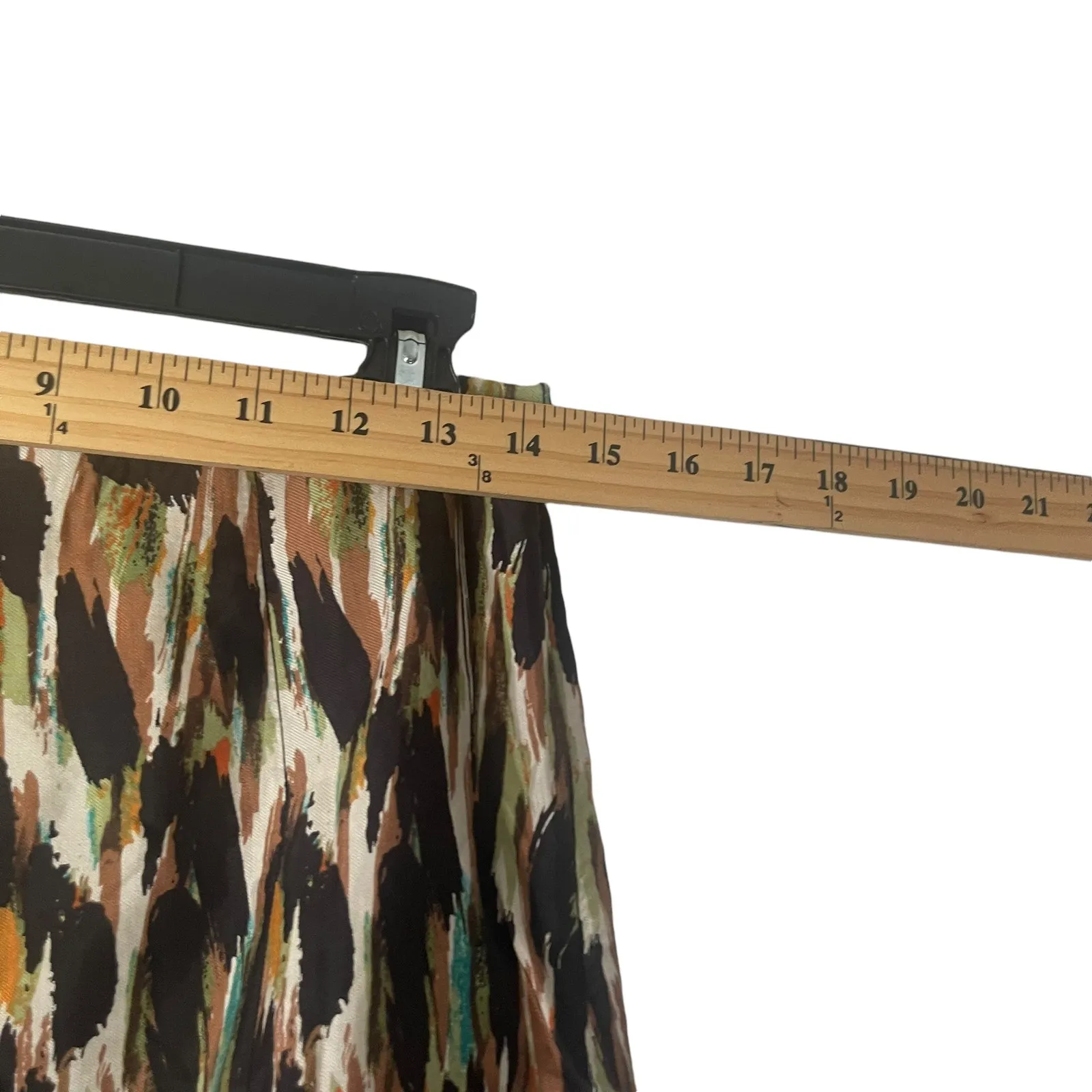 Dana Buchman Women's Size 4 Hippie Boho Artsy‎ Brown Green Above Knee Skirt - Image 6