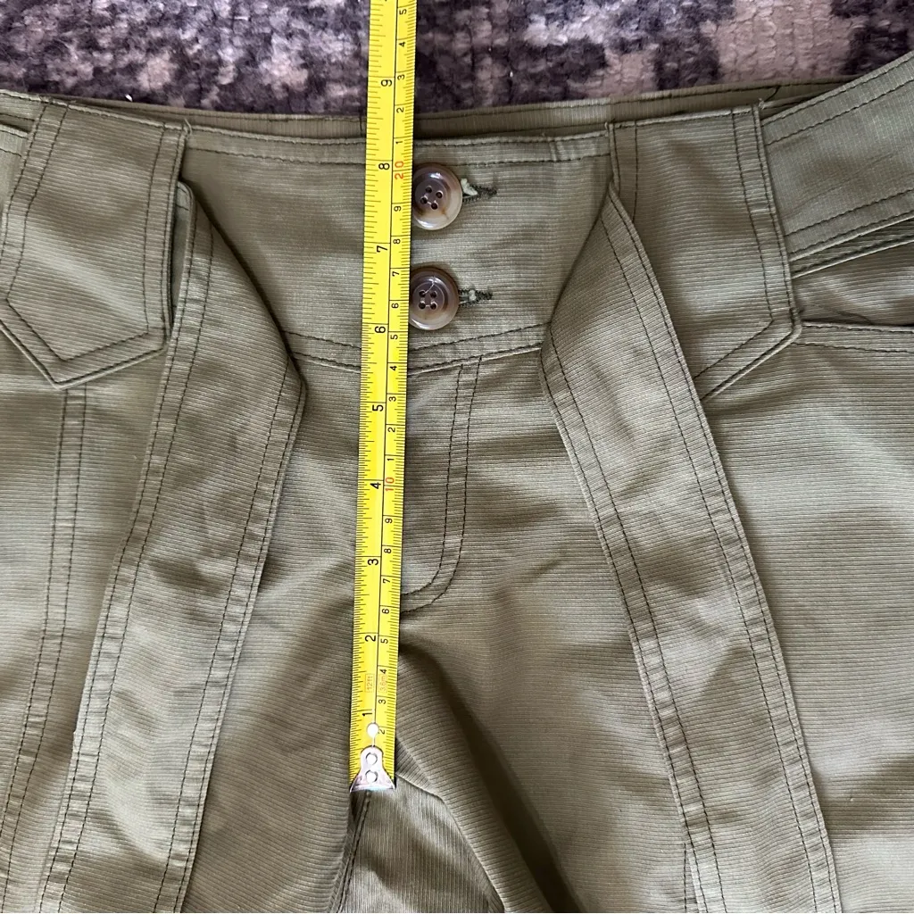 Nanette Lepore Vintage Women’s Size 4 Olive Army Green Belted Flared Pants - Image 7