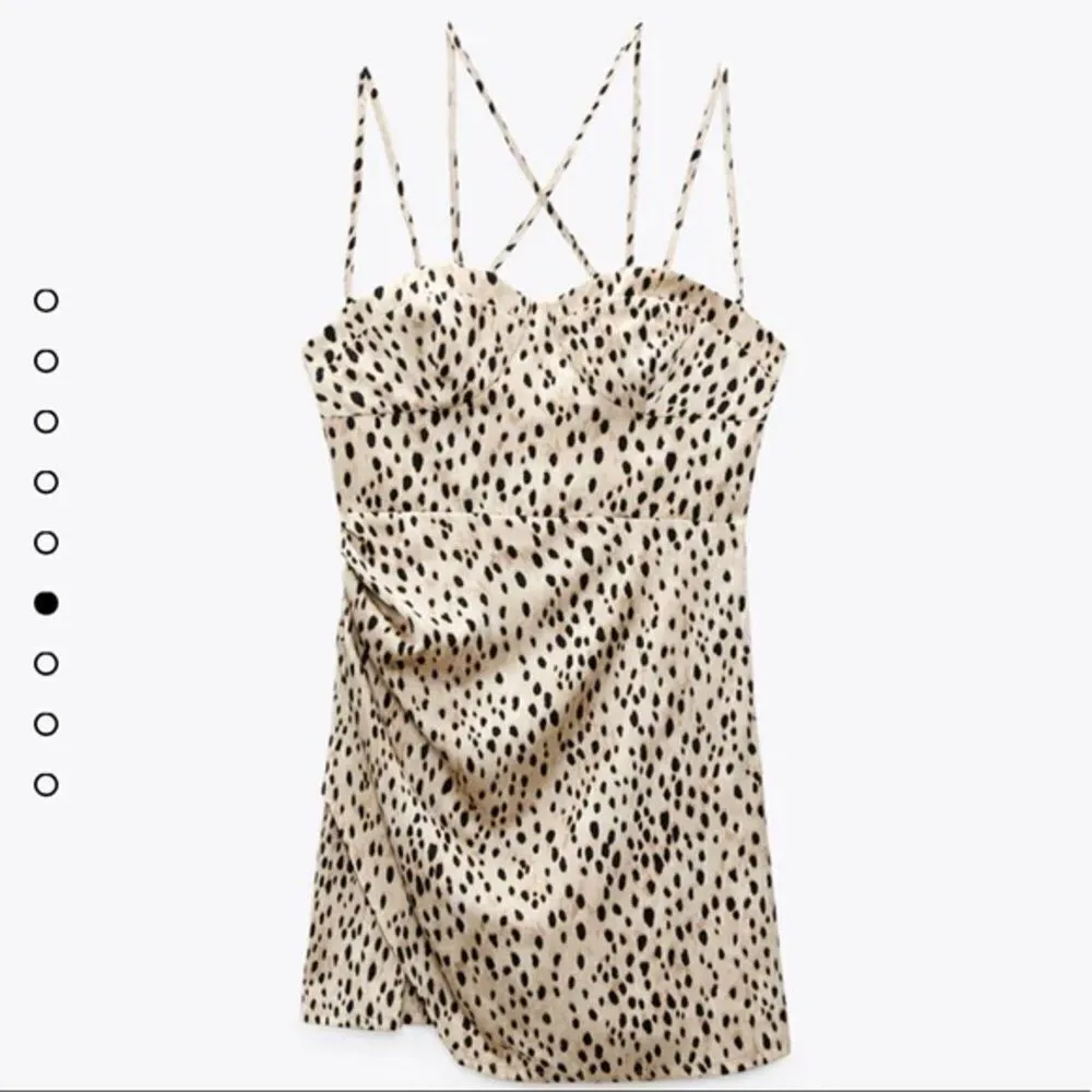 ✨ Zara animal print strappy bustier slip dress small cream black leopard✨ - Image 4