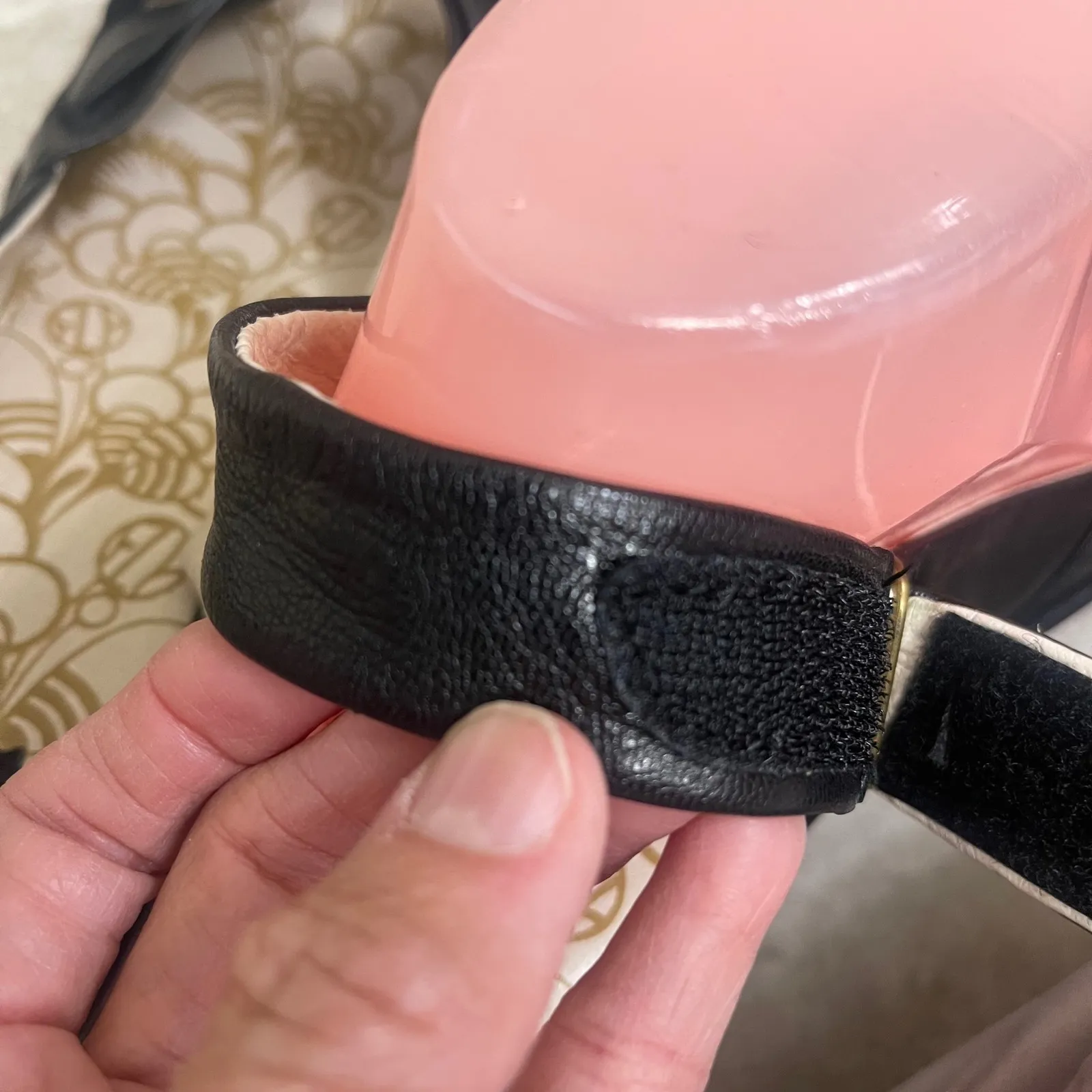 Fly London Sz 11 Black Leather Wedge Sandals Adjustable Ankle Strap  Knot Detail - Image 5