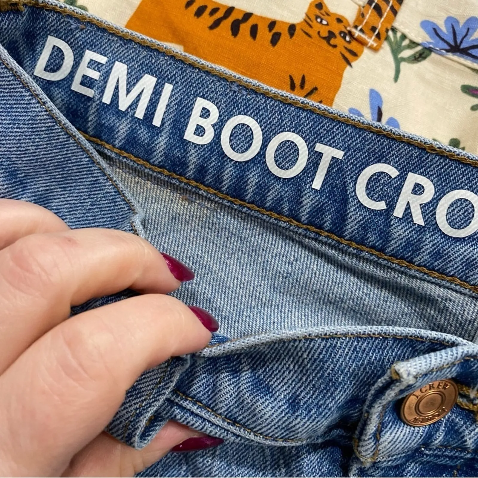 J.Crew Tall 25T Distressed Demi-Boot Crop Jeans Lyocell Stretch BH773 - Image 8