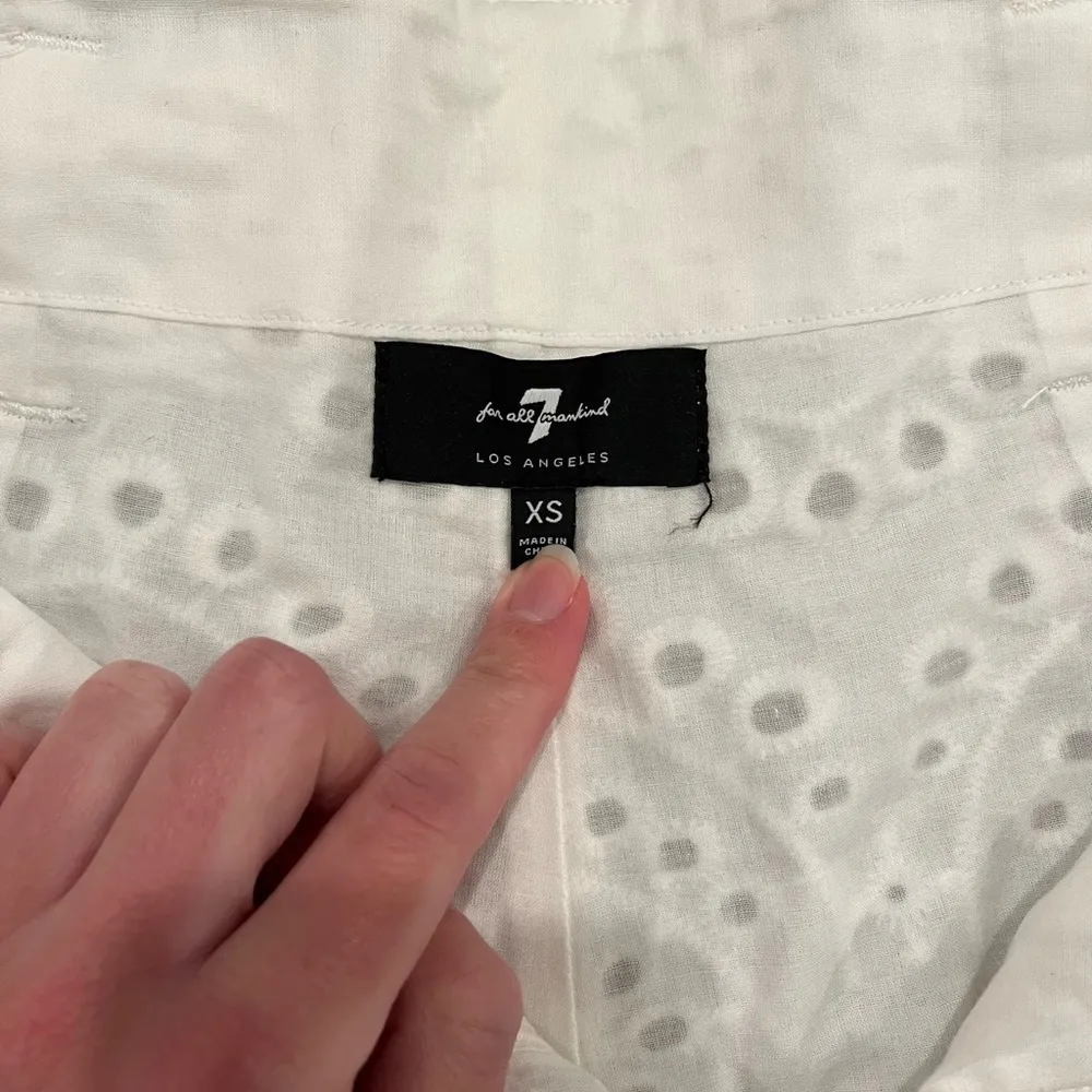 White Eyelet Paperbag Shorts - Image 4