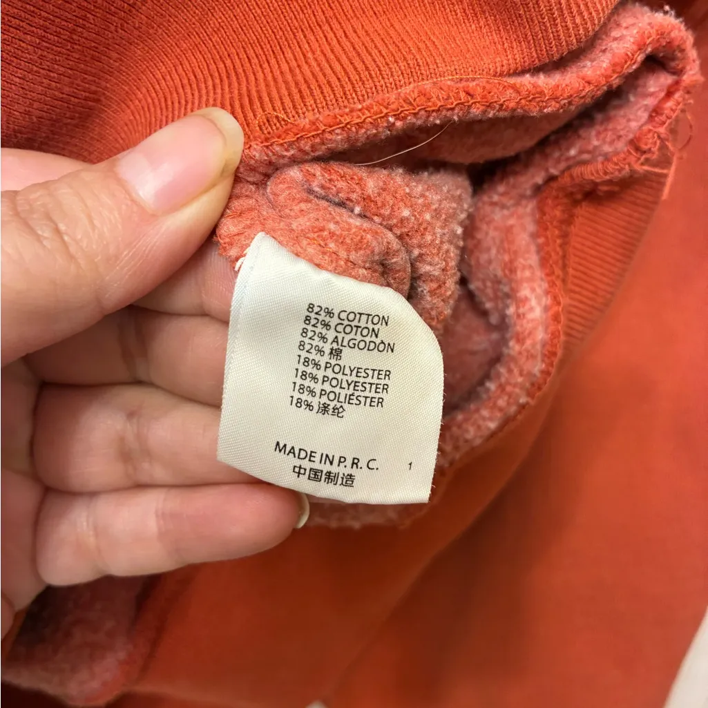 Brandy Melville Oversized Mock Neck Snap Pullover Sweatshirt Burnt Orange OS - Image 4