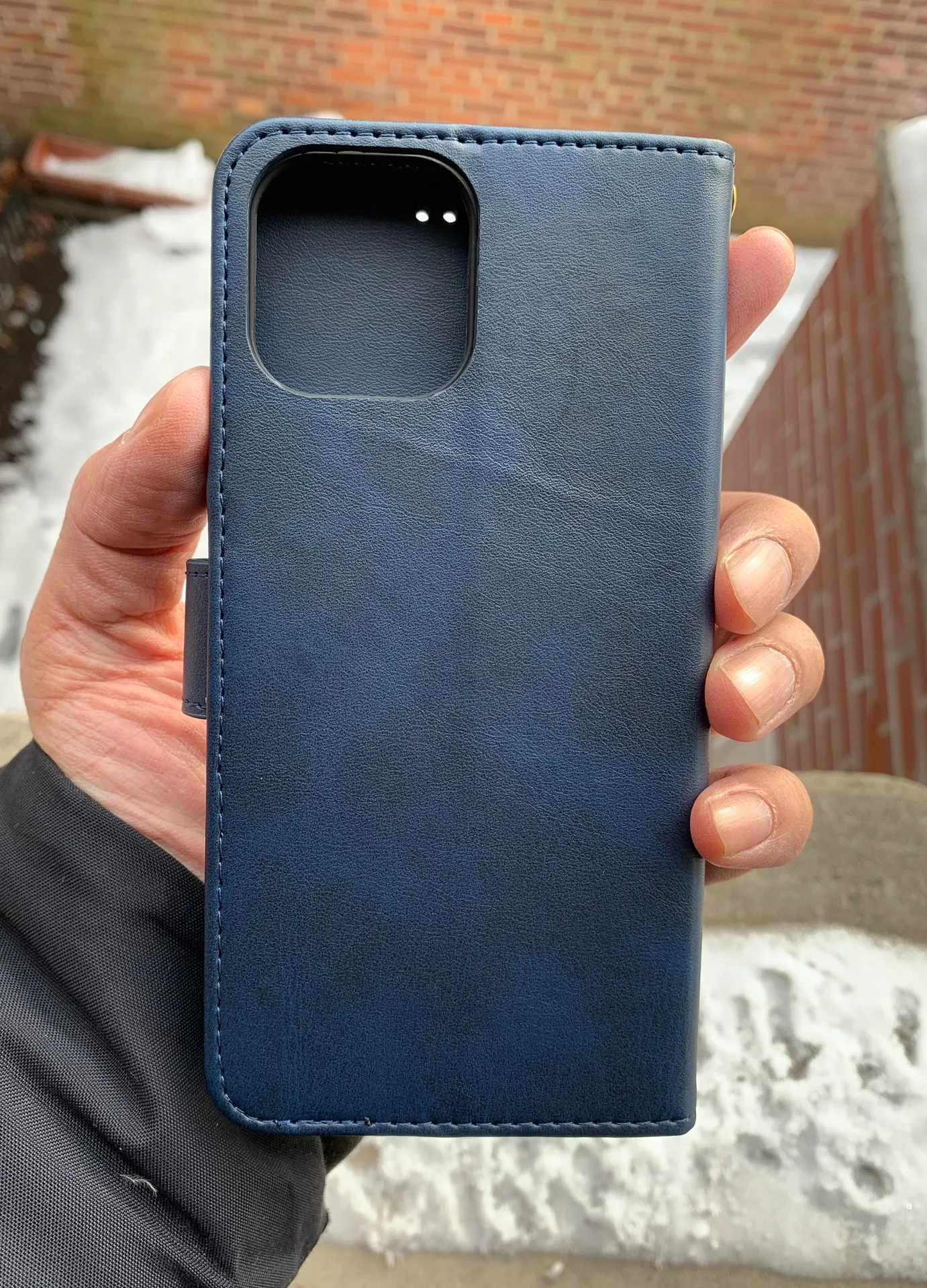 Brand New iPhone 12Pro Max Fashion Leather Card Holder Full Coverage Wallet Case Navy Blue - Image 4