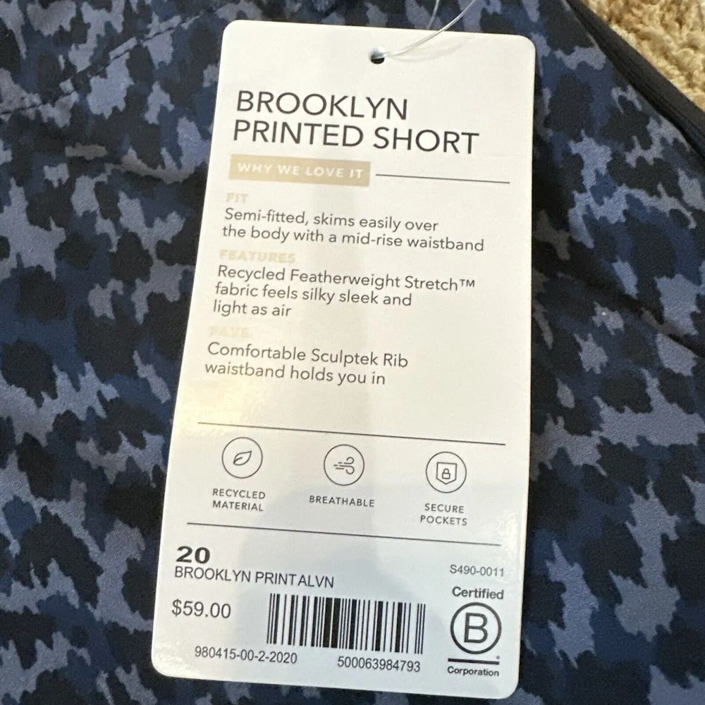 Athleta Brooklyn Printed Short Size 20 Allure NavyQuick Dry Pockets NWT‎ - Image 7