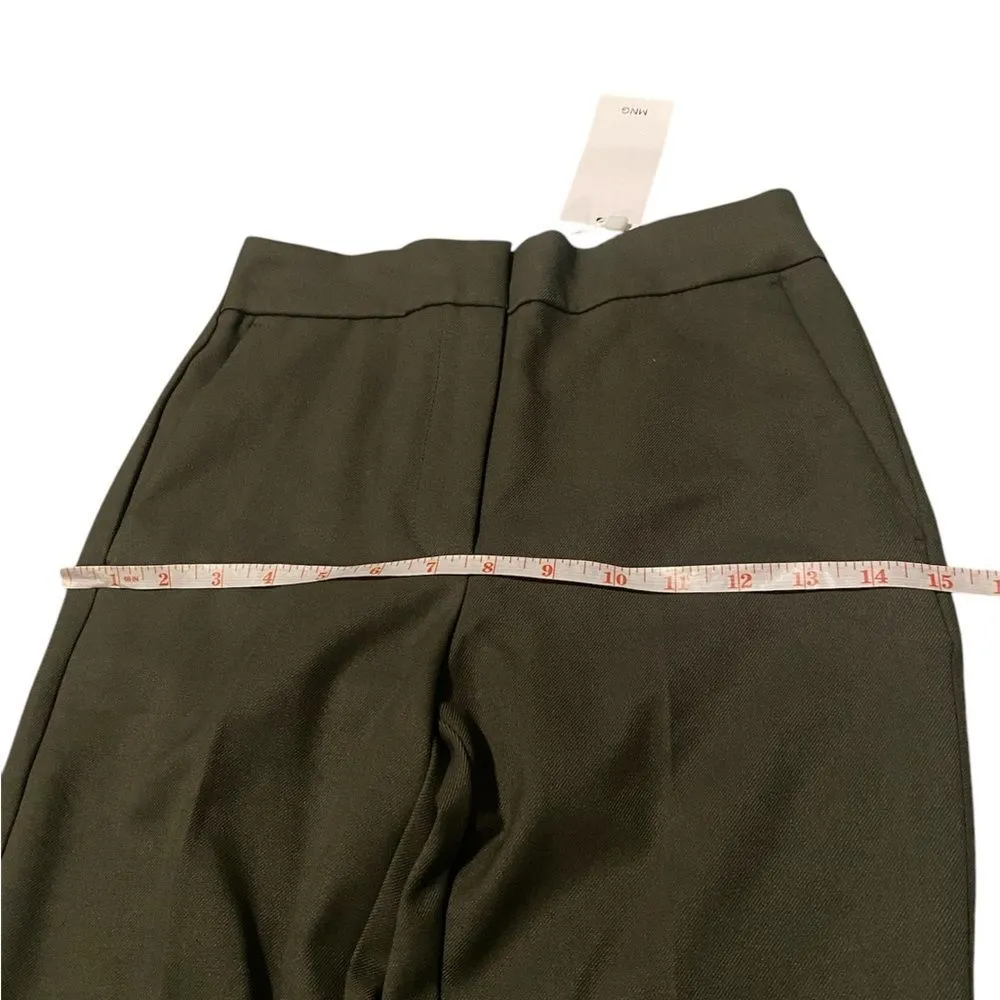 Mango Mid rise skinny olive green trouser dress pants - Image 6