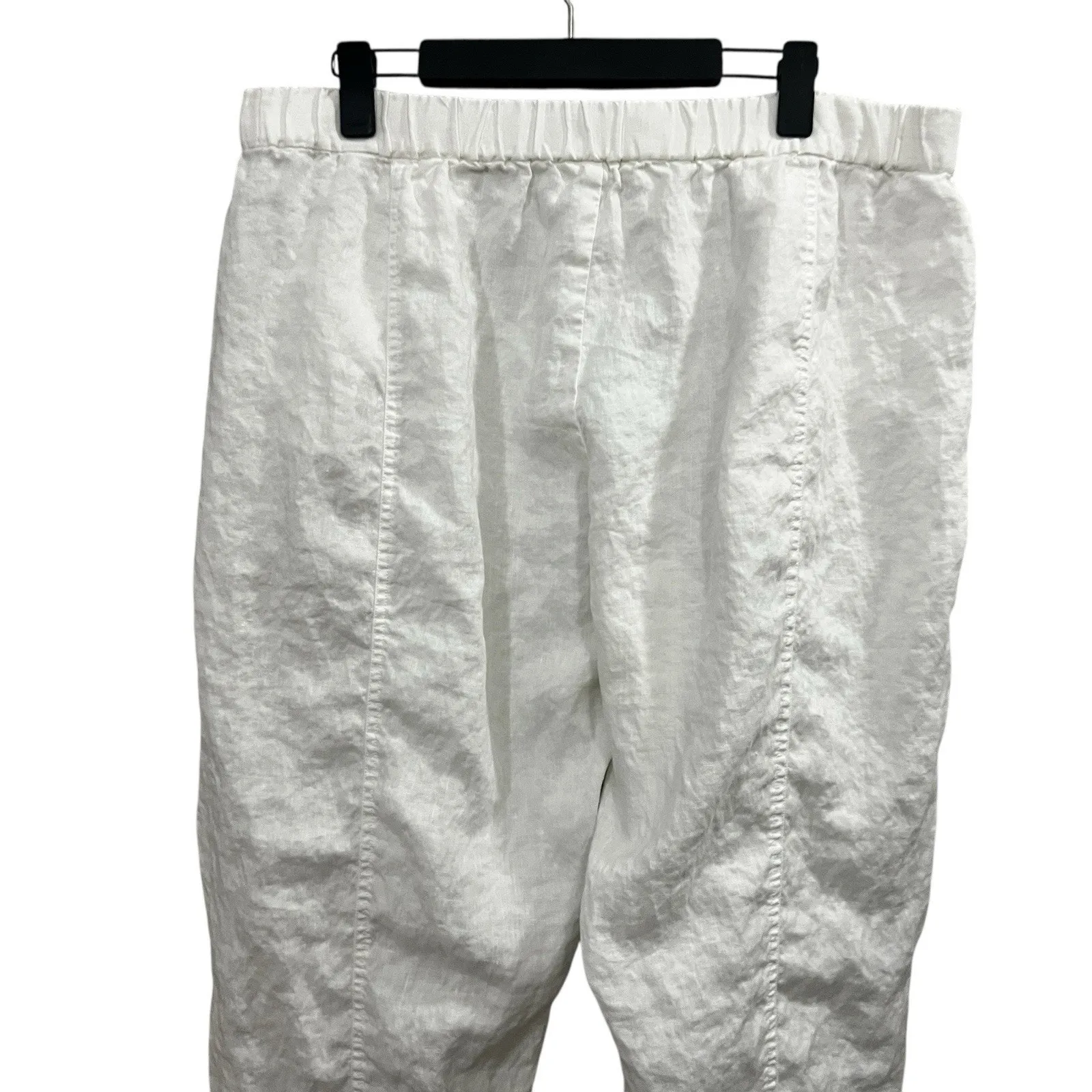 Eileen Fisher Linen Pants White Size XL Crop Capri Pull On Lagenlook Costal - Image 2