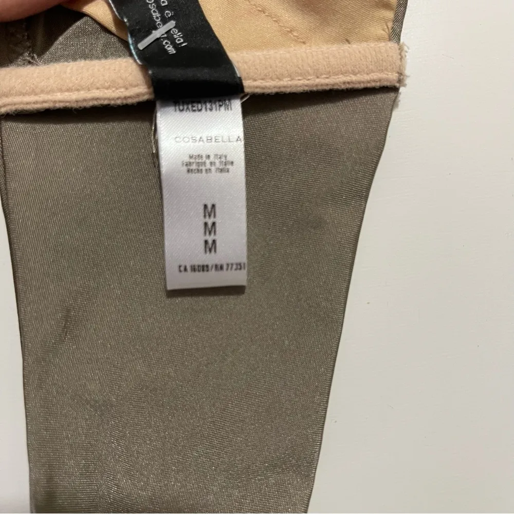 Cosabella Triangle Halter Bikini Top M Metallic Tuxedo Style NWT Minimalist - Image 5