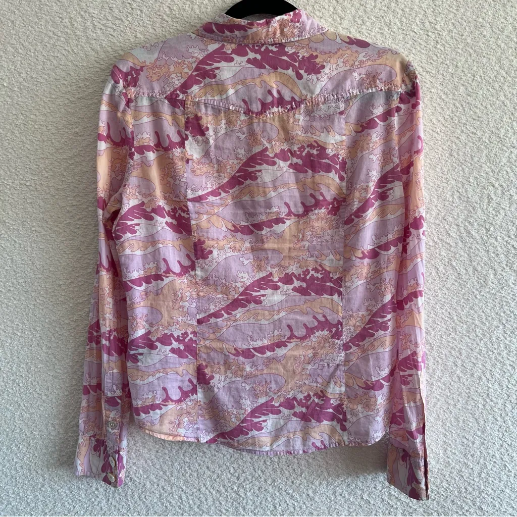 Marc Jacobs Women’s‎ Shirt Pink Button Down Plant Print Size 10 - Image 3