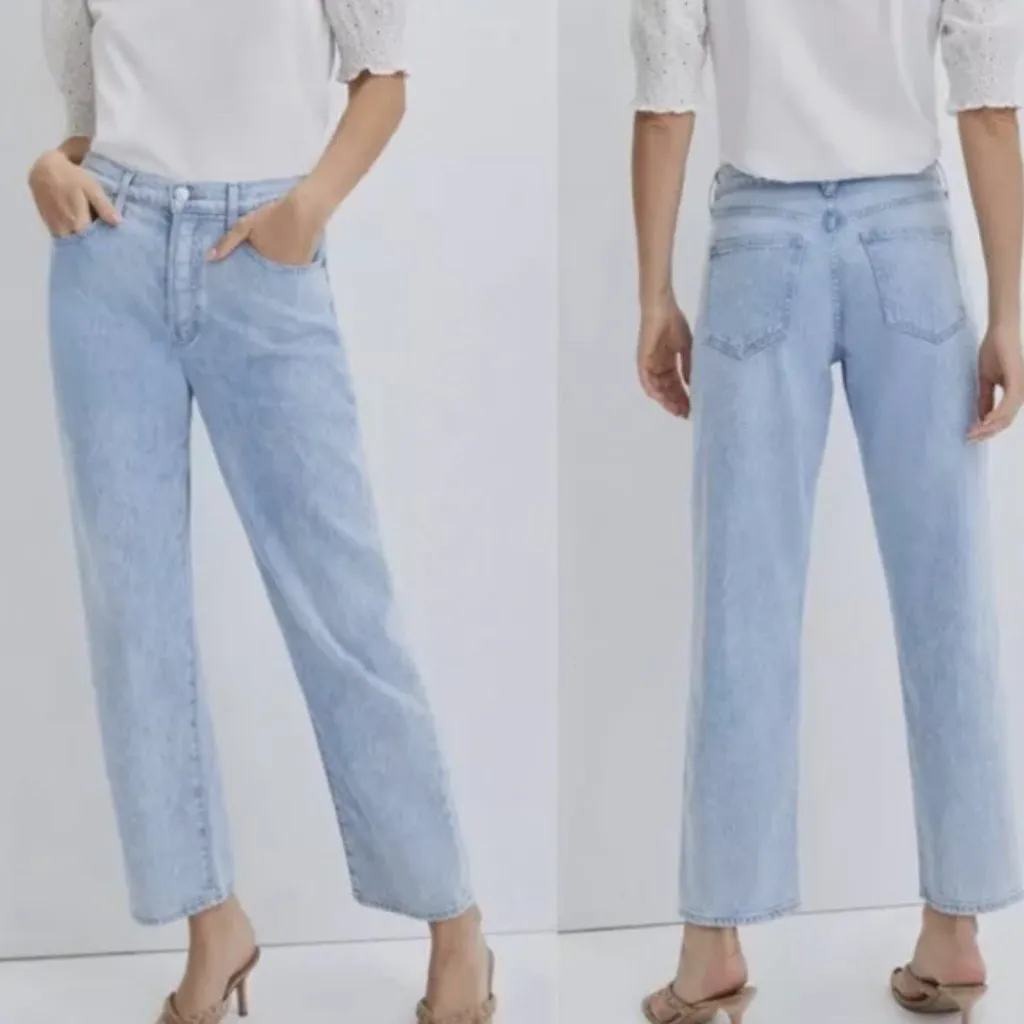 Veronica Beard Jeans Blake Crop Classic Straight High Rise In Aire Wash Size 30 - Image 2