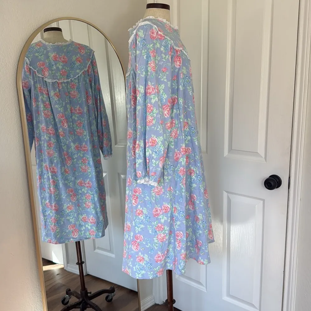 Lanz of Salzburg rose nightgown Blue Size L - Image 12