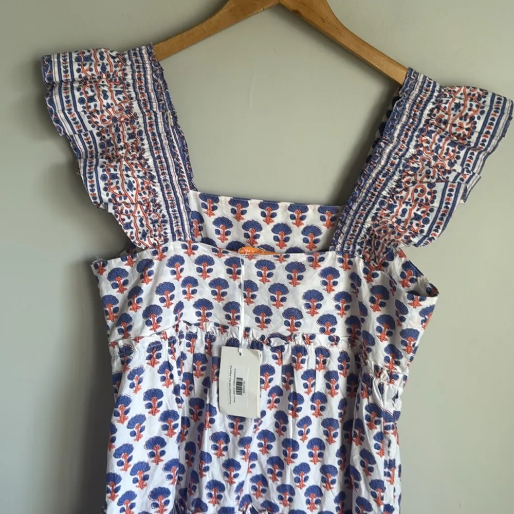 NEW OLIPHANT Smocked Square Neck Mini In Periwinkle In Blue Medium - Image 8