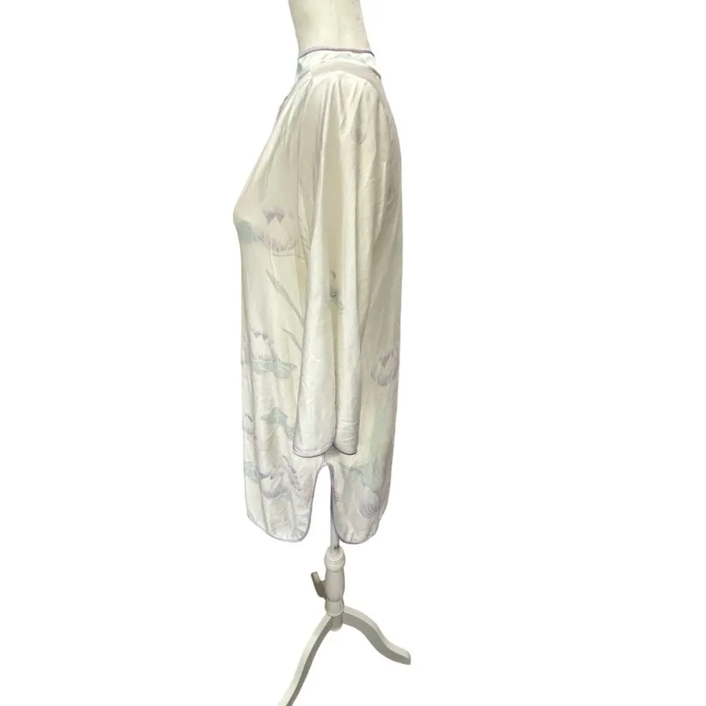 Vintage Deena Tunic Nightgown Tie Neck & 3/4 Sleeves Womens Sm Lingerie Peignoir White - Image 5