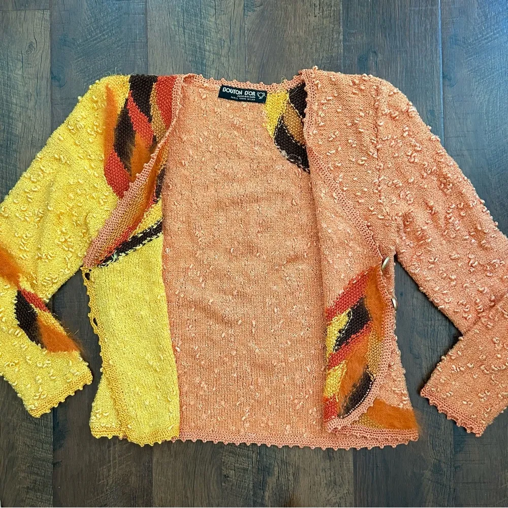 Hand knit 2 piece sweater set, knit with superior quality yarn by Bouton D’or - Image 6